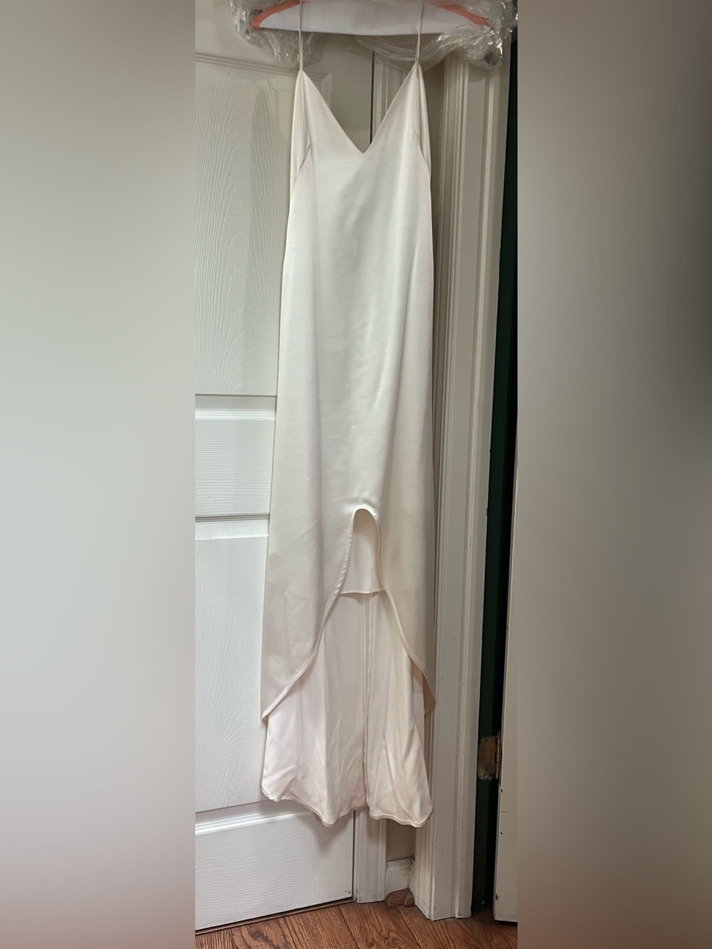Rue De Seine Ivory High-Low Bridal 100% Silk Slip